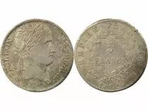 France Napoleon I - 5 Silver Francs, Empire - 1809 W Lille