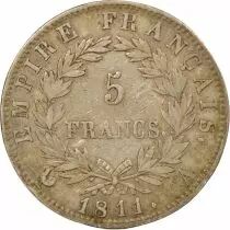 France Napoleon I - 5 Silver Francs, Empire - 1811 A Paris