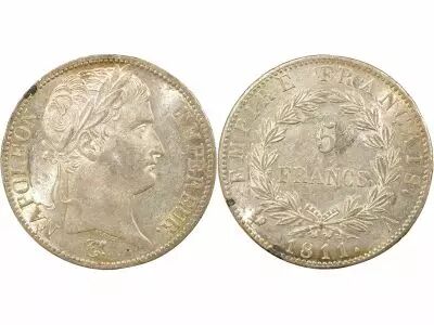 France Napoleon I - 5 Silver Francs, Empire - 1811 A Paris