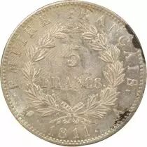 France Napoleon I - 5 Silver Francs, Empire - 1811 A Paris