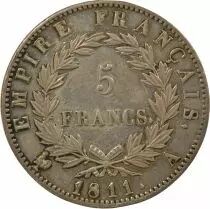 France Napoleon I - 5 Silver Francs, Empire - 1811 A Paris