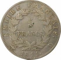 France Napoleon I - 5 Silver Francs, Empire - 1811 D Lyon