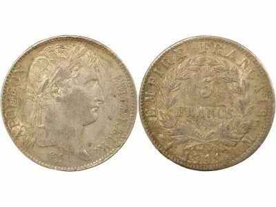 France Napoleon I - 5 Silver Francs, Empire - 1811 M Toulouse
