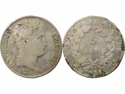 France Napoleon I - 5 Silver Francs, Empire - 1811 Q Perpignan