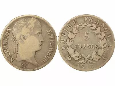 France Napoleon I - 5 Silver Francs, Empire - 1813 A Paris