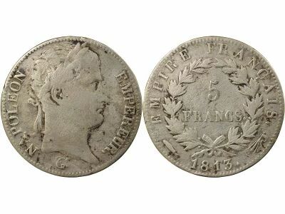 France Napoleon I - 5 Silver Francs, Empire - 1813 �trecht