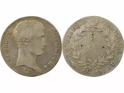 France Napoleon I - 5 Silver Francs, Revolutionary Cal. - Year 13 I Limoges