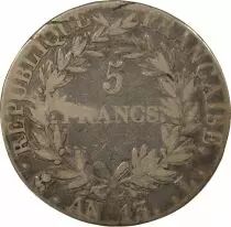 France Napoleon I - 5 Silver Francs, Revolutionary Cal. - Year 13 IL Bayonne