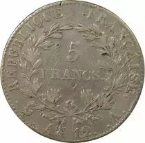 France Napoleon I - 5 Silver Francs, transitional type - Year 12 A Paris