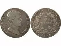 France Napoleon I - 5 Silver Francs, transitional type - Year 12 M Toulouse