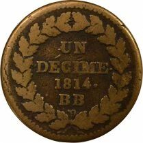 France Napoleon I - Decime, Siege of Strasbourg - 1814 BB with points