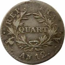 France Napol&eacute;on I - Quart de Franc Argent, Cal. R&eacute;volutionnaire - An 12 A Paris