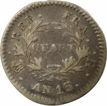 France Napol&eacute;on I - Quart de Franc Argent, Cal. R&eacute;volutionnaire - An 13 H La Rochelle