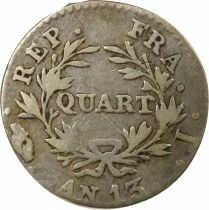 France Napol&eacute;on I - Quart de Franc Argent, Cal. R&eacute;volutionnaire - An 13 I Limoges