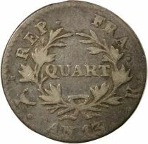 France Napol&eacute;on I - Quart de Franc Argent, Cal. R&eacute;volutionnaire - An 13 K Bordeaux