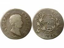 France Napol&eacute;on I - Quart de Franc Argent, T&ecirc;te nue, Cal. Gr&eacute;g. - 1806 A Paris