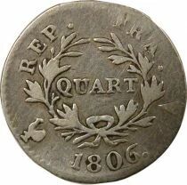 France Napol&eacute;on I - Quart de Franc Argent, T&ecirc;te nue, Cal. Gr&eacute;g. - 1806 A Paris