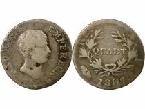France Napol&eacute;on I - Quart de Franc Argent, T&ecirc;te nue, Cal. Gr&eacute;g. - 1807 I Limoges