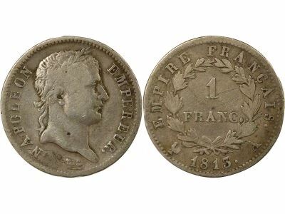 France Napoleon I - Silver Franc, Empire - 1813 A Paris