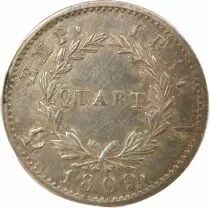 France Napoleon I - Silver Quater Franc, Laureate Head - 1809 A Paris