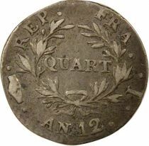 France Napoleon I - Silver Quater Franc, Revolutionary Cal. - Year 12 I Limoges