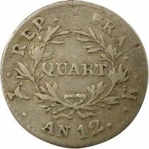 France Napoleon I - Silver Quater Franc, Revolutionary Cal. - Year 12 K Bordeaux