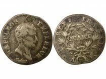 France Napoleon I - Silver Quater Franc, Revolutionary Cal. - Year 13 T Nantes Pierced