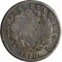 France Napoléon Ier - 1 Franc Argent 1810 L Bayonne \ Variété L À Droite\ 