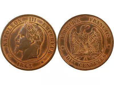 France Napol�on III - 10 Centimes 1863 A Paris