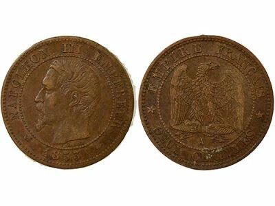 France Napoleon III - 2 Centimes, Bare Head - 1853 A Paris