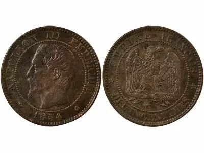 France Napoleon III - 2 Centimes, Bare Head - 1854 K Bordeaux