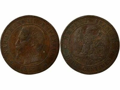 France Napoleon III - 2 Centimes, Bare Head - 1857 Big D Lyon, small lion