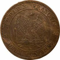 France Napoleon III - 2 Centimes, Laureate Head - 1862 K Bordeaux