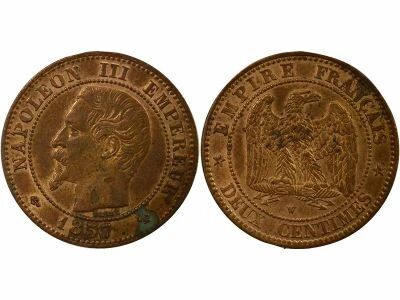 France Napol�on III - 2 Centimes, T�te nue - 1857 W Lille