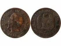 France Napoléon III - 2 Centimes 1855 B Rouen Variété Ancre