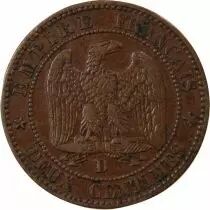 France Napoléon III - 2 Centimes 1855 D Lyon - Ancre Grand D Grand Lion