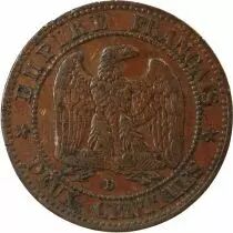 France Napoléon III - 2 Centimes 1855 D Lyon Variété Chien Petit D