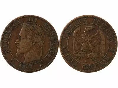 France Napol�on III - 2 Centimes 1861 A Paris