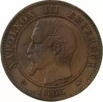 France Napoléon III - 2 Centimes Tête Nue 1855 A Paris - Ancre
