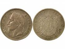 France Napol&eacute;on III - 2 Francs Argent, T&ecirc;te Laur&eacute;e - 1867 A Paris
