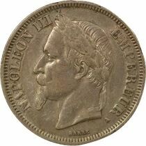 France Napol&eacute;on III - 2 Francs Argent, T&ecirc;te Laur&eacute;e - 1867 A Paris