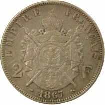 France Napol&eacute;on III - 2 Francs Argent, T&ecirc;te Laur&eacute;e - 1867 A Paris
