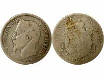 France Napol&eacute;on III - 2 Francs Argent, T&ecirc;te Laur&eacute;e - 1868 BB Strasbourg