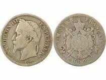 France Napol&eacute;on III - 2 Francs Argent, T&ecirc;te laur&eacute;e - 1869 BB Strasbourg
