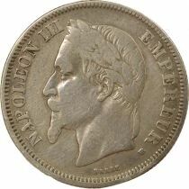France Napol&eacute;on III - 2 Francs Argent, T&ecirc;te Laur&eacute;e - 1869 BB Strasbourg