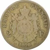 France Napoléon III - 2 Francs Argent, Tête laurée - 1870 A Paris