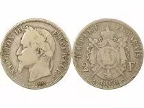 France Napoleon III - 2 Silver Franc, Laureate Head - 1868 A Paris