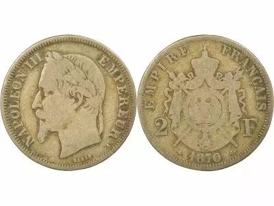 France Napoleon III - 2 Silver Franc, Laureate Head - 1870 A Paris