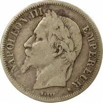 France Napoleon III - 2 Silver Francs, Laureate Head - 1866 BB Strasbourg