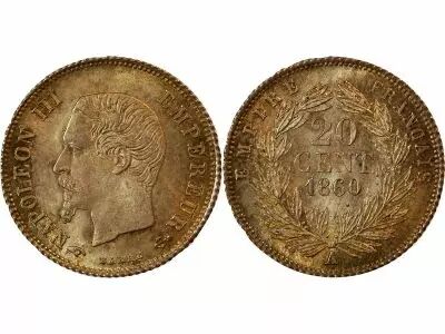 France Napol�on III - 20 Centimes Argent - 1860 A Paris